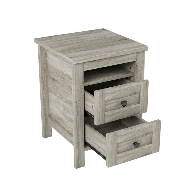 Ensemble de chambre à coucher 3 pièces comprenant un lit plateforme queen avec table de chevet et commode de rangement