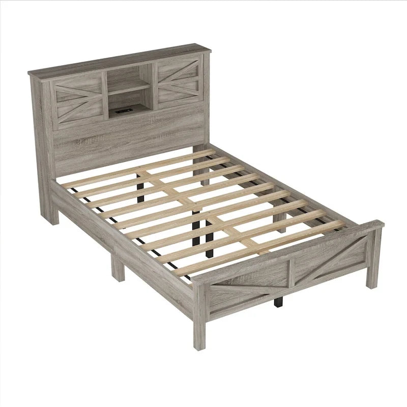Ensemble de chambre à coucher 3 pièces comprenant un lit plateforme queen avec table de chevet et commode de rangement
