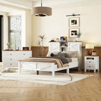 Ensemble de chambre à coucher 3 pièces comprenant un lit plateforme queen avec table de chevet et commode de rangement