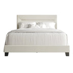Ensemble de chambre à coucher CraftPorch 4 pièces, lit beige contemporain et meubles marron