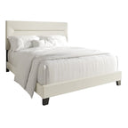 Ensemble de chambre à coucher CraftPorch 4 pièces, lit beige contemporain et meubles marron