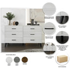 Ensemble de chambre à coucher CraftPorch 4 pièces, lit beige contemporain et meubles marron