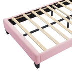Ensemble de chambre 2 pièces pour lit double/simple : lit plateforme rembourré en forme de fleur avec éclairage LED et pouf de rangement en tissu sherpa