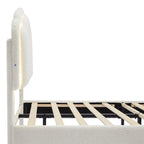 Ensemble de chambre 2 pièces pour lit double/simple : lit plateforme rembourré en forme de fleur avec éclairage LED et pouf de rangement en tissu sherpa