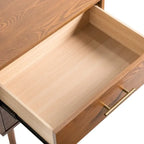 Ensemble de chambre à coucher queen à profil bas en noyer, style milieu du siècle, 6 pièces, de Furniture of America