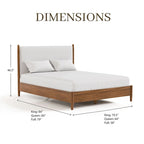 Ensemble de chambre à coucher 5 pièces Beau Midcentury en noyer pour lit queen de Furniture of America