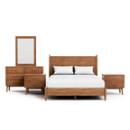 Ensemble de chambre à coucher 5 pièces Beau Midcentury en noyer pour lit queen de Furniture of America