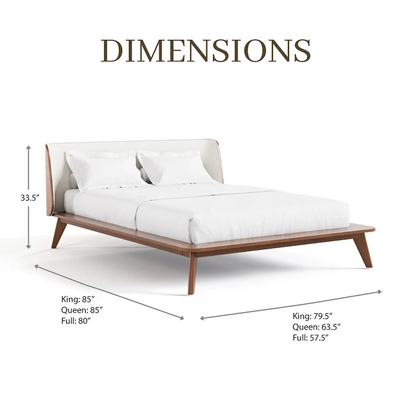Ensemble de chambre à coucher 5 pièces Beau Midcentury en bouclette avec têtes à oreilles, style Queen, profil bas, de Furniture of America