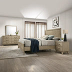 Ensemble de chambre à coucher contemporain en bois Roundhill Furniture Arena : lit à panneaux, commode, miroir, table de chevet, chiffonnier, gris antique