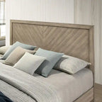 Ensemble de chambre à coucher contemporain en bois Roundhill Furniture Arena : lit à panneaux, commode, miroir, table de chevet, chiffonnier, gris antique
