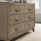 Ensemble de chambre à coucher contemporain en bois Roundhill Furniture Arena : lit à panneaux, commode, miroir, table de chevet, chiffonnier, gris antique