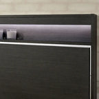 Ensemble de lit, table de chevet et commode 3 pièces gris contemporain Kastela de Furniture of America, avec éclairage LED et ports USB