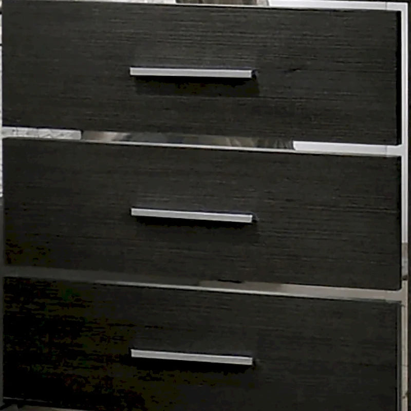 Ensemble de lit, table de chevet et commode 3 pièces gris contemporain Kastela de Furniture of America, avec éclairage LED et ports USB