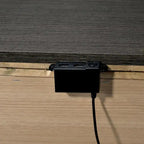 Ensemble de lit, table de chevet et commode 3 pièces gris contemporain Kastela de Furniture of America, avec éclairage LED et ports USB