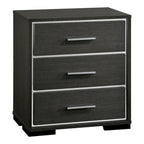 Ensemble de lit, table de chevet et commode 3 pièces gris contemporain Kastela de Furniture of America, avec éclairage LED et ports USB