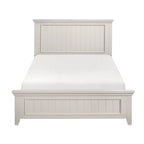 Ensemble de chambre à coucher 3 pièces, finition blanche classique : lit et deux tables de chevet