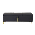 Lit plateforme rembourré Queen Size avec pouf de rangement, ensemble de chambre à coucher 2 pièces