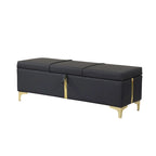 Lit plateforme rembourré Queen Size avec pouf de rangement, ensemble de chambre à coucher 2 pièces