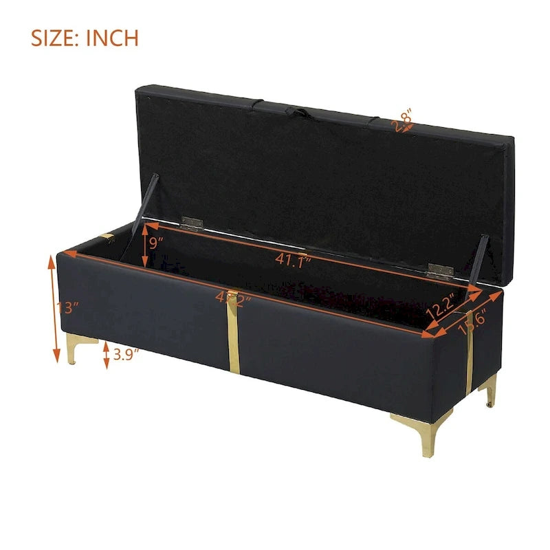Lit plateforme rembourré Queen Size avec pouf de rangement, ensemble de chambre à coucher 2 pièces