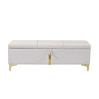 Lit plateforme rembourré Queen Size avec pouf de rangement, ensemble de chambre à coucher 2 pièces