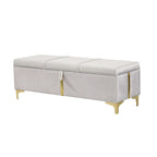 Lit plateforme rembourré Queen Size avec pouf de rangement, ensemble de chambre à coucher 2 pièces
