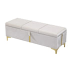 Lit plateforme rembourré Queen Size avec pouf de rangement, ensemble de chambre à coucher 2 pièces