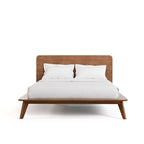 Ensemble de chambre à coucher en bois de style Beau Midcentury de Furniture of America, 3 pièces, en noyer, profil bas