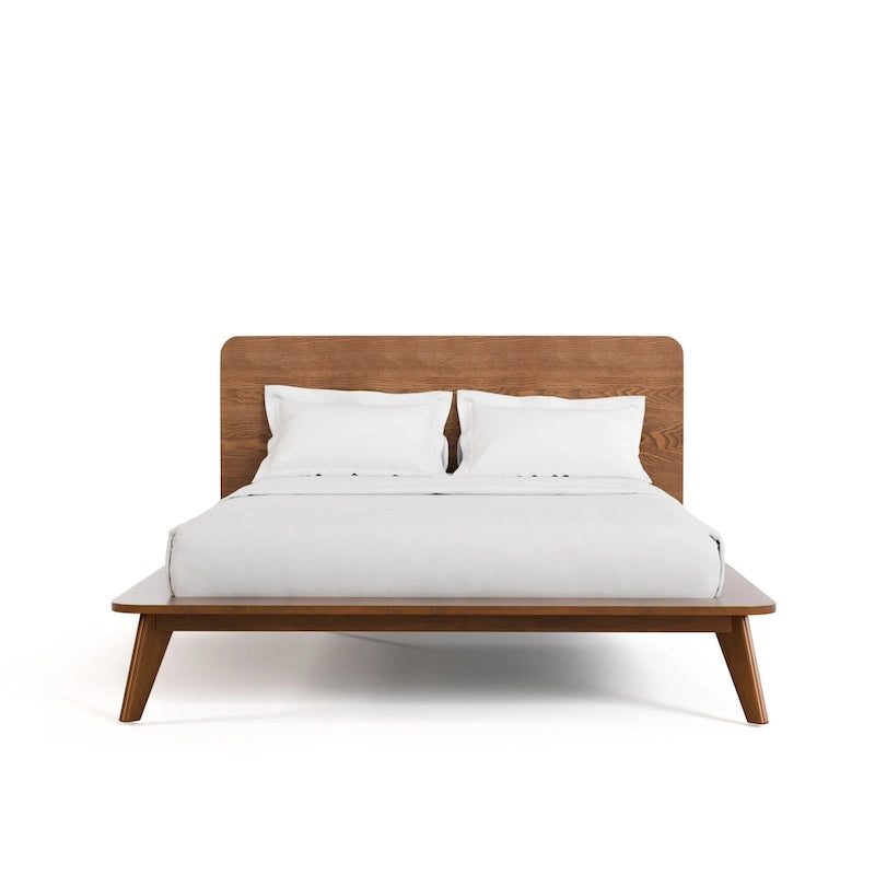 Ensemble de chambre à coucher en bois de style Beau Midcentury de Furniture of America, 3 pièces, en noyer, profil bas