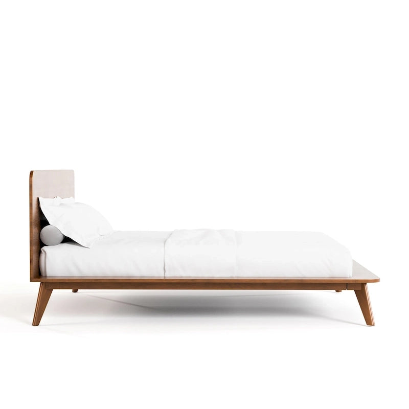 Ensemble de chambre à coucher en bois de style Beau Midcentury de Furniture of America, 3 pièces, en noyer, profil bas