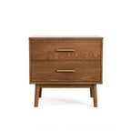 Ensemble de chambre à coucher en bois de style Beau Midcentury de Furniture of America, 3 pièces, en noyer, profil bas