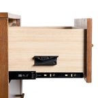 Ensemble de chambre à coucher en bois de style Beau Midcentury de Furniture of America, 3 pièces, en noyer, profil bas