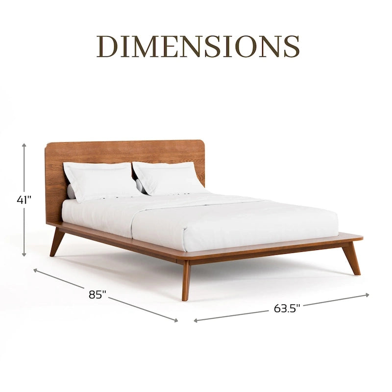 Ensemble de chambre à coucher en bois de style Beau Midcentury de Furniture of America, 3 pièces, en noyer, profil bas