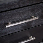 Ensemble de chambre à coucher Alaric de Furniture of America, moderne, en bois massif noir, composé d'un lit 3 pièces et de 2 tables de chevet avec tête de lit à DEL.