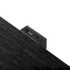 Ensemble de chambre à coucher Alaric de Furniture of America, moderne, en bois massif noir, composé d'un lit 3 pièces et de 2 tables de chevet avec tête de lit à DEL.