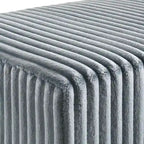 Lit à panneaux rembourrés en velours côtelé à larges côtes Mavela de Roundhill Furniture, avec 2 tables de chevet et un banc, bleu