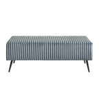 Lit à panneaux rembourrés en velours côtelé à larges côtes Mavela de Roundhill Furniture, avec 2 tables de chevet et un banc, bleu