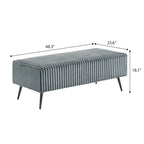 Lit à panneaux rembourrés en velours côtelé à larges côtes Mavela de Roundhill Furniture, avec 2 tables de chevet et un banc, bleu