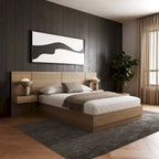 Ensemble de chambre à coucher Milano 4 pièces avec table de chevet suspendue et rallonge