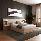 Ensemble de chambre à coucher Milano 4 pièces avec table de chevet suspendue et rallonge