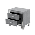 Set camera da letto 3 pezzi con letto a piattaforma imbottito queen size e due comodini