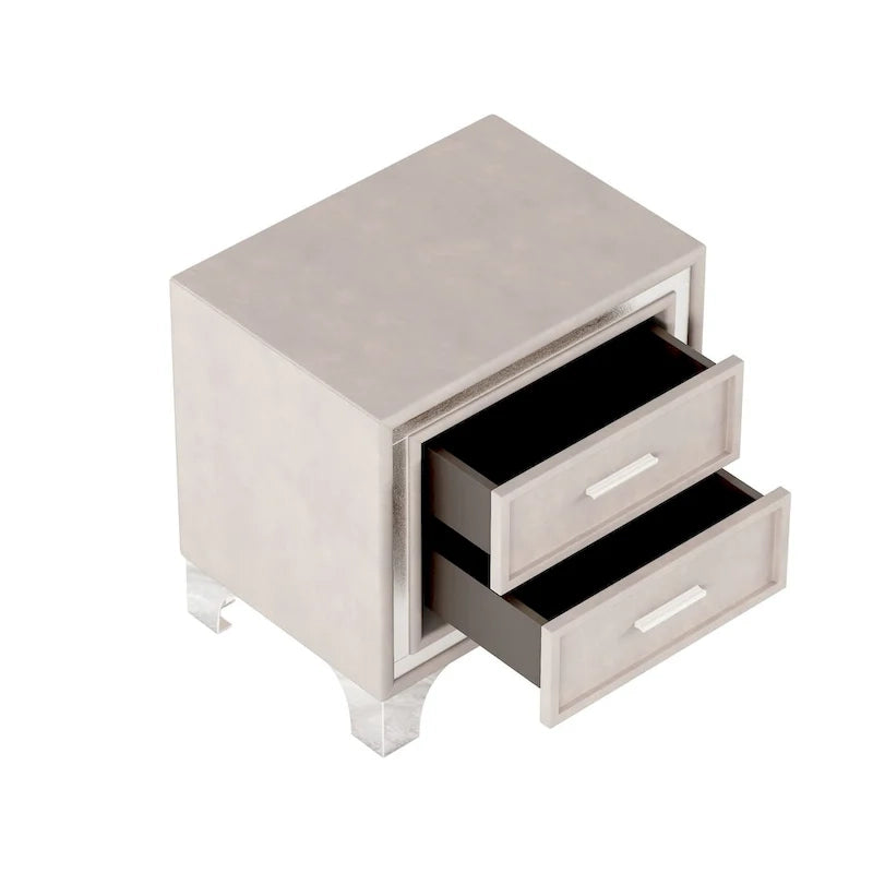 Set camera da letto 3 pezzi con letto a piattaforma imbottito queen size e due comodini