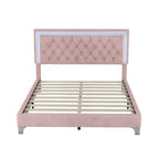 Set camera da letto 3 pezzi con letto a piattaforma imbottito queen size e due comodini