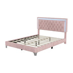 Set camera da letto 3 pezzi con letto a piattaforma imbottito queen size e due comodini
