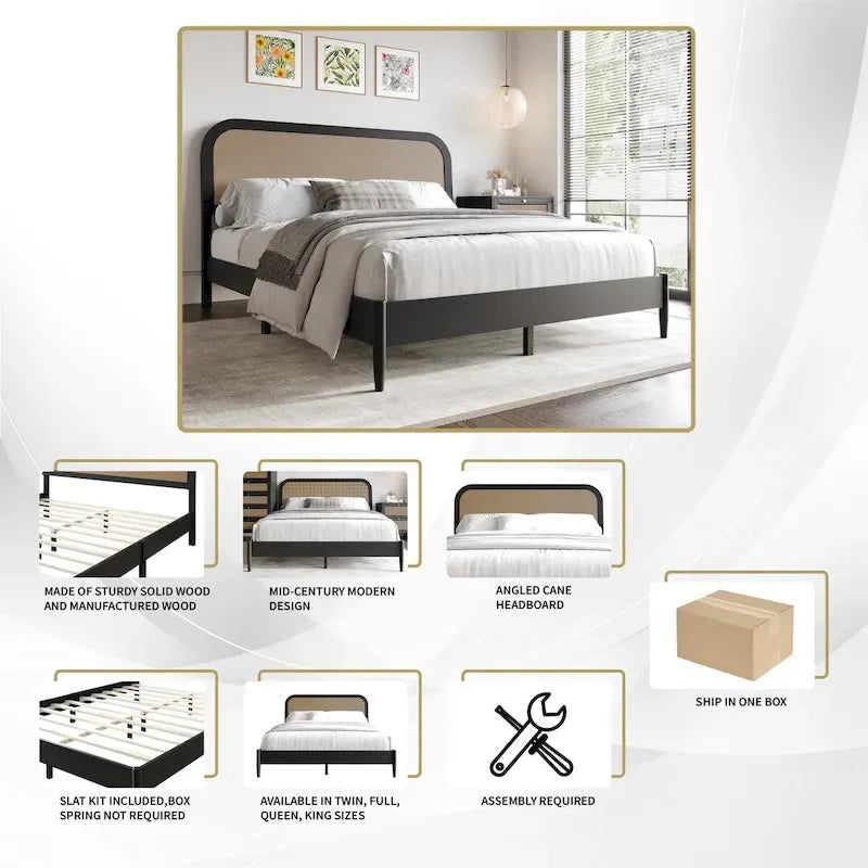 Ensemble de chambre à coucher moderne du milieu du siècle CraftPorch 5 pièces