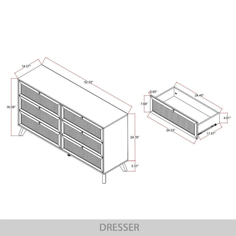 Ensemble de chambre à coucher moderne du milieu du siècle CraftPorch 5 pièces
