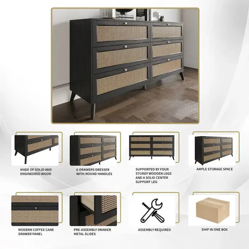 Ensemble de chambre à coucher moderne du milieu du siècle CraftPorch 5 pièces