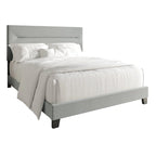 Ensemble de chambre à coucher CraftPorch 4 pièces, lit gris contemporain et meubles marron