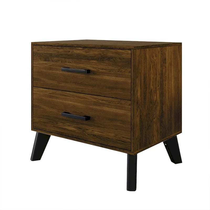 Ensemble de chambre à coucher CraftPorch 4 pièces, lit gris contemporain et meubles marron