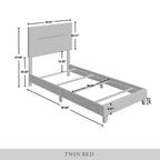 Ensemble de chambre à coucher CraftPorch 4 pièces, lit gris contemporain et meubles marron