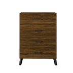 Ensemble de chambre à coucher CraftPorch 4 pièces, lit gris contemporain et meubles marron